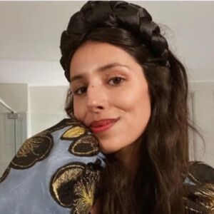 NIB Ceremonia The Frida Headband Braided Satin Diadem - Black